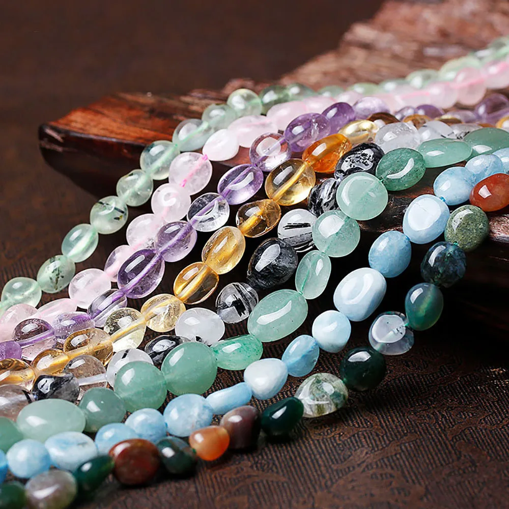 Unregelmäßiger Naturstein 38-40 cm Perlen Armband Schmuck machen Tigerauge Stein/Amethyst/Rose Edelstein DIY Armband Zubehör