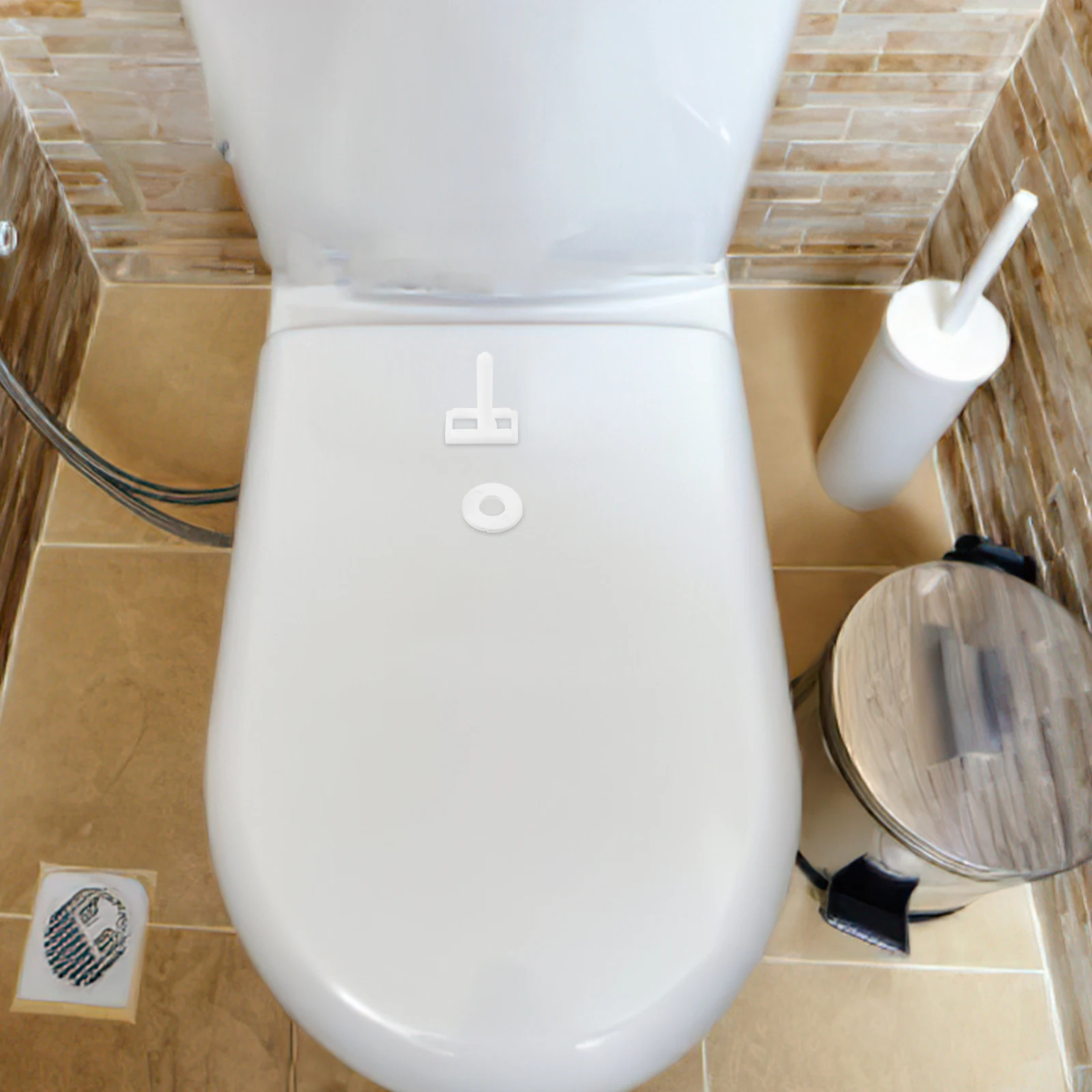 

2 Sets Toilet Seats Locking Bolts and Nuts ABS Hinges Screws Fittings Universal Plastic for