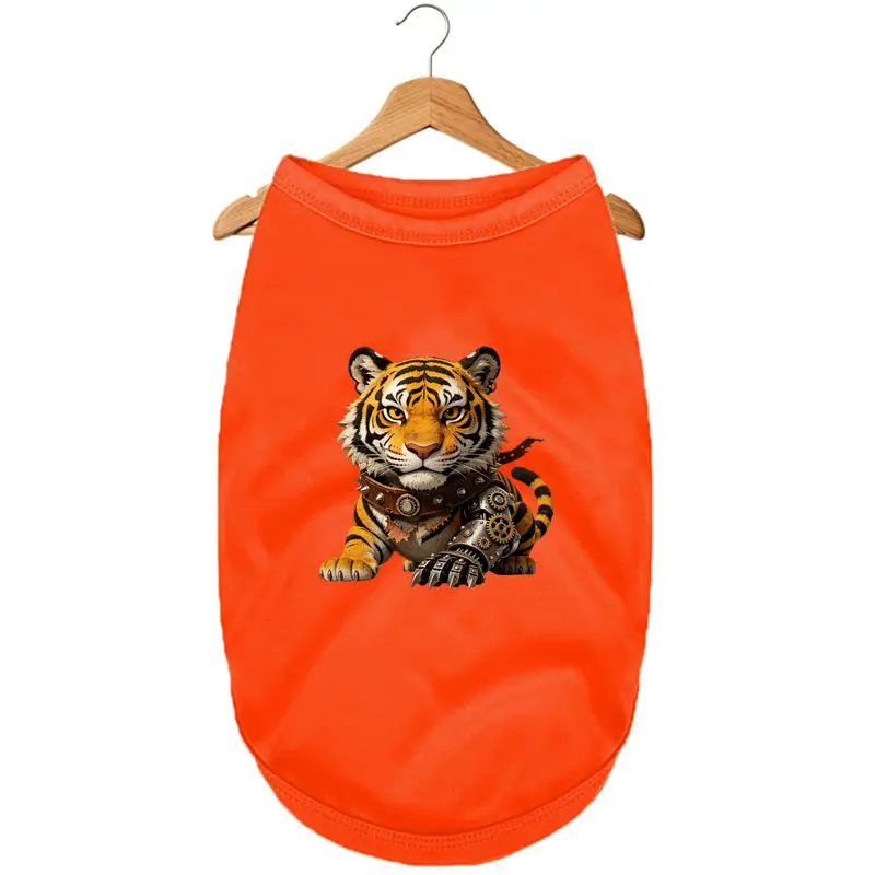 

Unique Mech Tiger Print Dog Vest, Summer Quick-Dry Breathable Pet Outfit