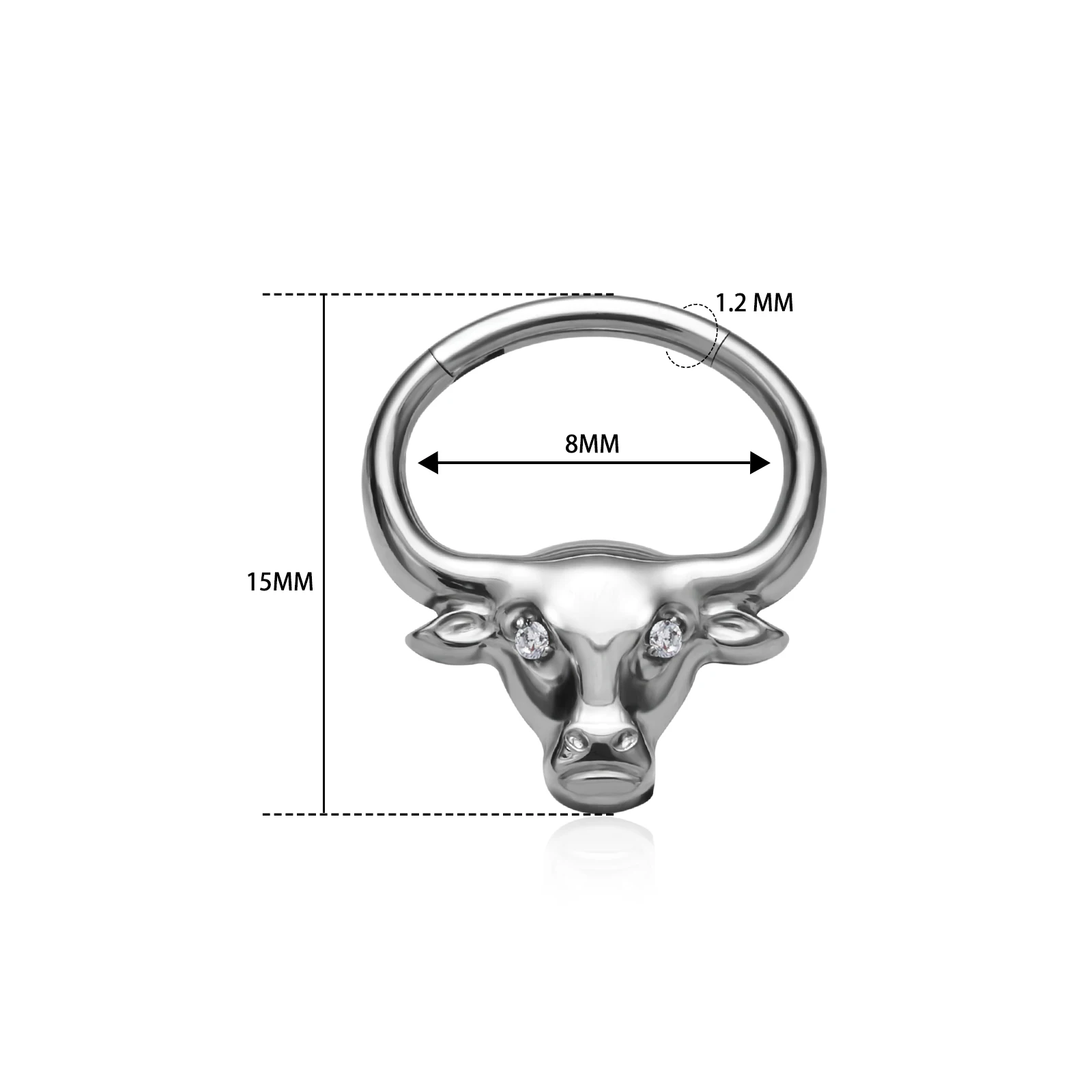 ASTM F136 tytanowe w kształcie czaszki do przekłuwania przegrody kolczyk w nosie obręcze zawiasowe Segment ucha Tragus Helix kolczyki na chrząstkę