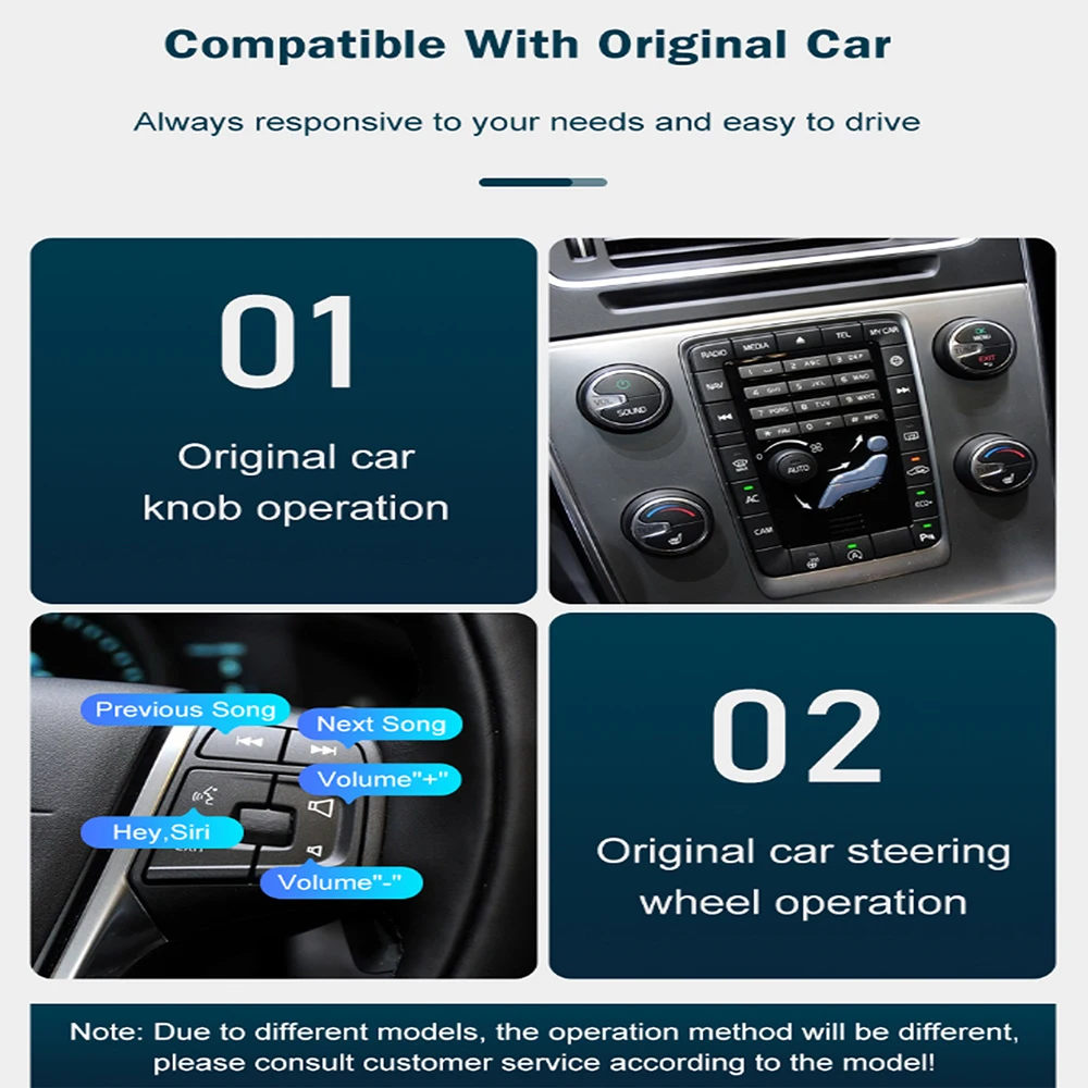 CarPlay Android Auto اللاسلكي لسيارة فولفو S80 2014 بشاشة 7 بوصة OEM ODM A/V