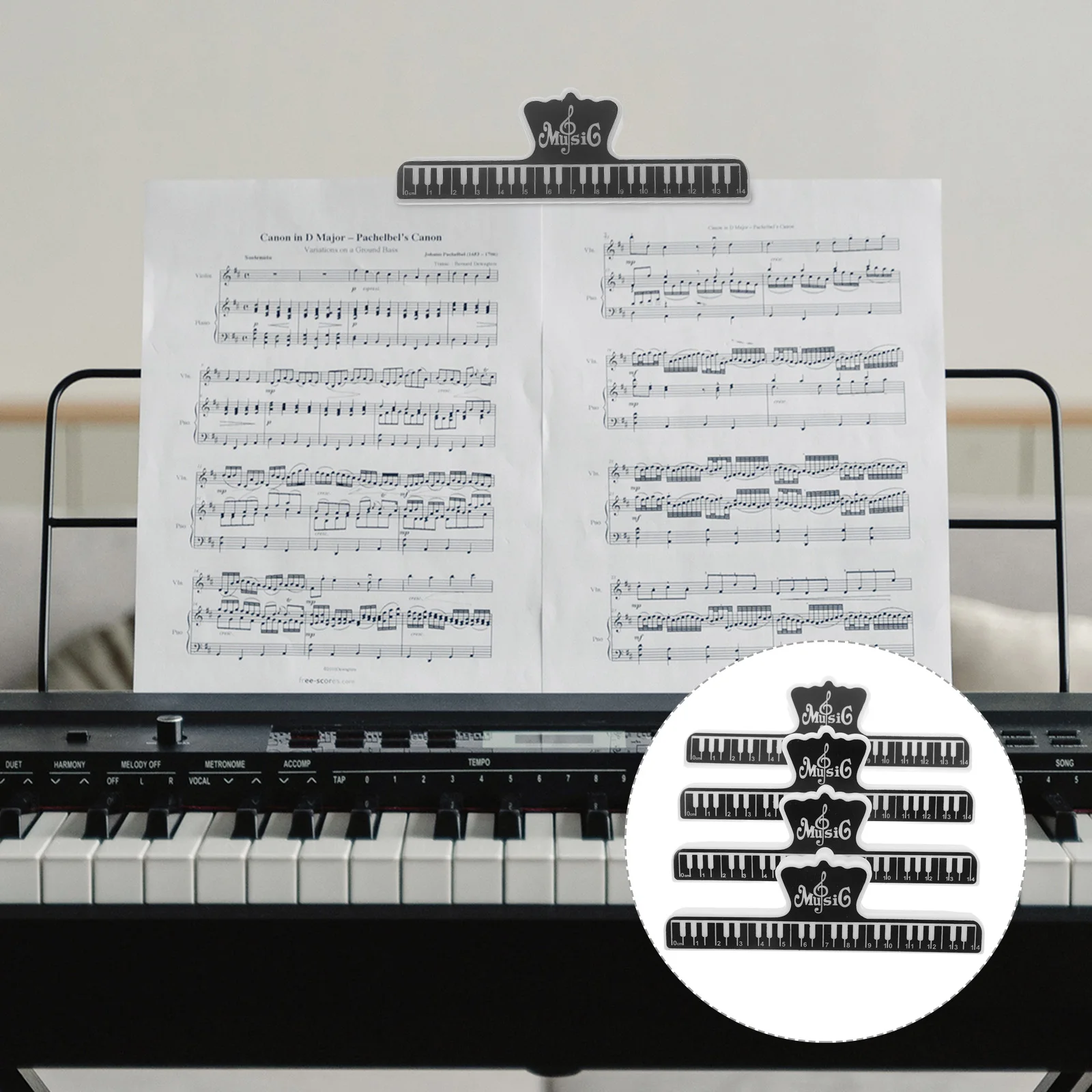 

4pcs Sheet Plastic Large Paper Stabilizing Pages Strong Grip Design Elegant Weighted Holder For Sheet Music Documents