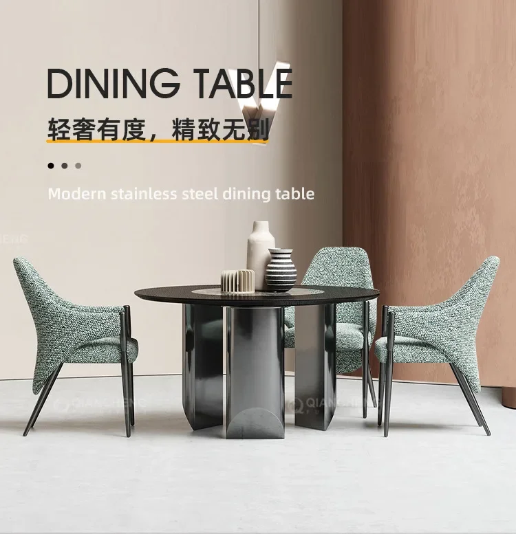 طاولة طعام رخامية فاخرة وخفيفة الوزن جديدة #3