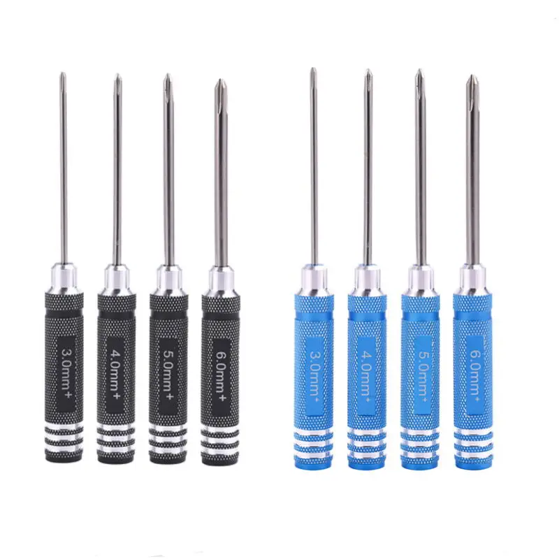 Drone Tool kit - 4Pcs RC Screwdriver Steel Tool Set 3.0/4.0/5.0/6.0mm Mini Hand Tools for RC Model Helicopter Boat Cars