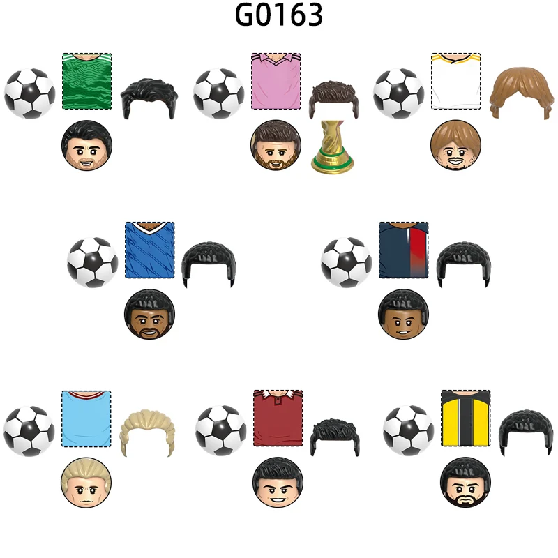 Le célèbre joueur de Football G0163, étoile numéro 1 10 7 9, blocs modèles MOC, ensemble de briques, jouets cadeaux