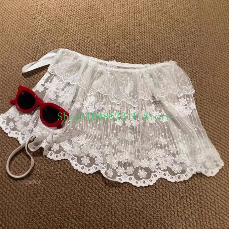 5ASD Ruffle кружевная рубашка для женщин Регулируемая наловая ложь