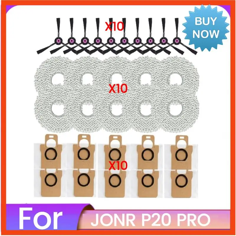 

BISM 30PCS Replacement Parts Washable Side Brush Mop Cloth Dust Bag For JONR P20 Pro Robot Vacuum Cleaner Accessories