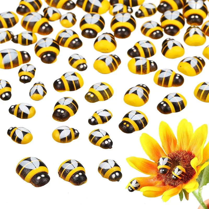 Mini Bee Wooden Diy Decor Accessories Ladybug Sponge Self Adhesive Stickers Fridge Wall Sticker Baby Room Nursery Home Craft