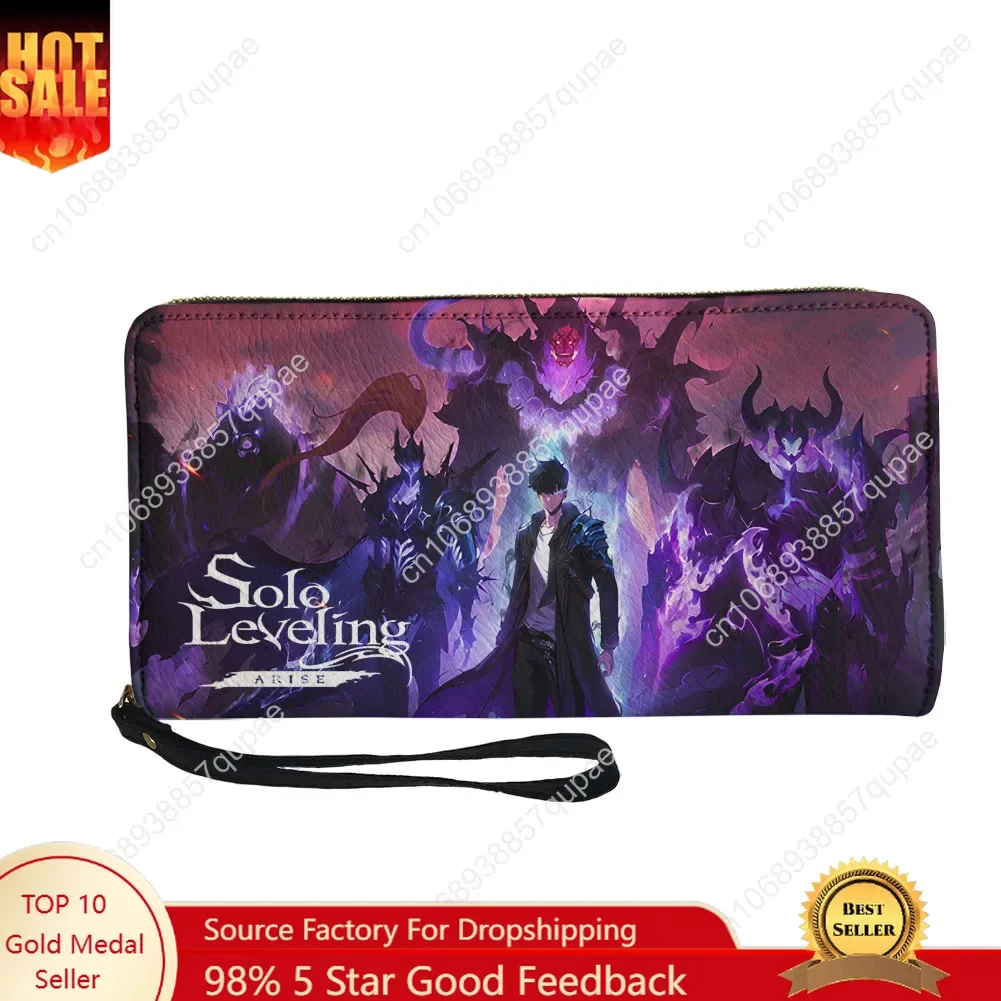 

Anime Manga Cartoon Solo Leveling Sung Jin-Woo Custom Wallet Purse Mens Womens Zipper Long Wallets Double Print Wallet Gift Bag
