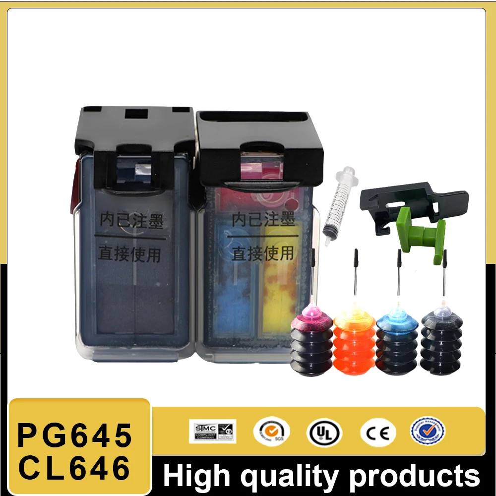 

Vilaxh PG645 CL646 PG645XL CL646XL Восстановленный картридж для принтера Canon Pixma MG2460 2560 MX496 TS206 306 3160 3465