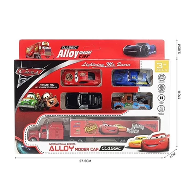 5 pièces/ensemble Disney Pixar voiture 3 foudre Mcqueen oncle camion Jackson tempête 1:55 moulé sous pression PVC modèle de voiture jouets pour enfants cadeau de noël