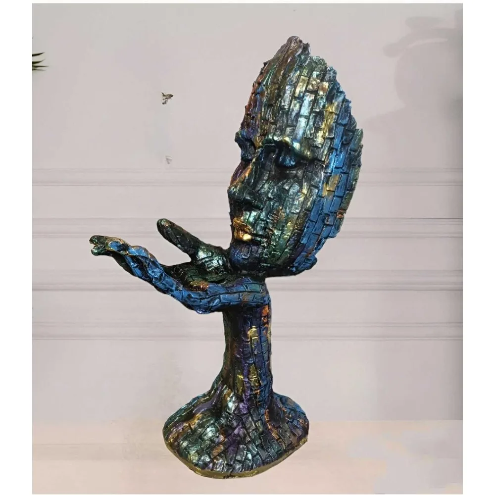 Abstract Mosaic Man Decorative Polyester Decorative Accent - Handmade Art Sculpture for Home, Office, or Garden Decor