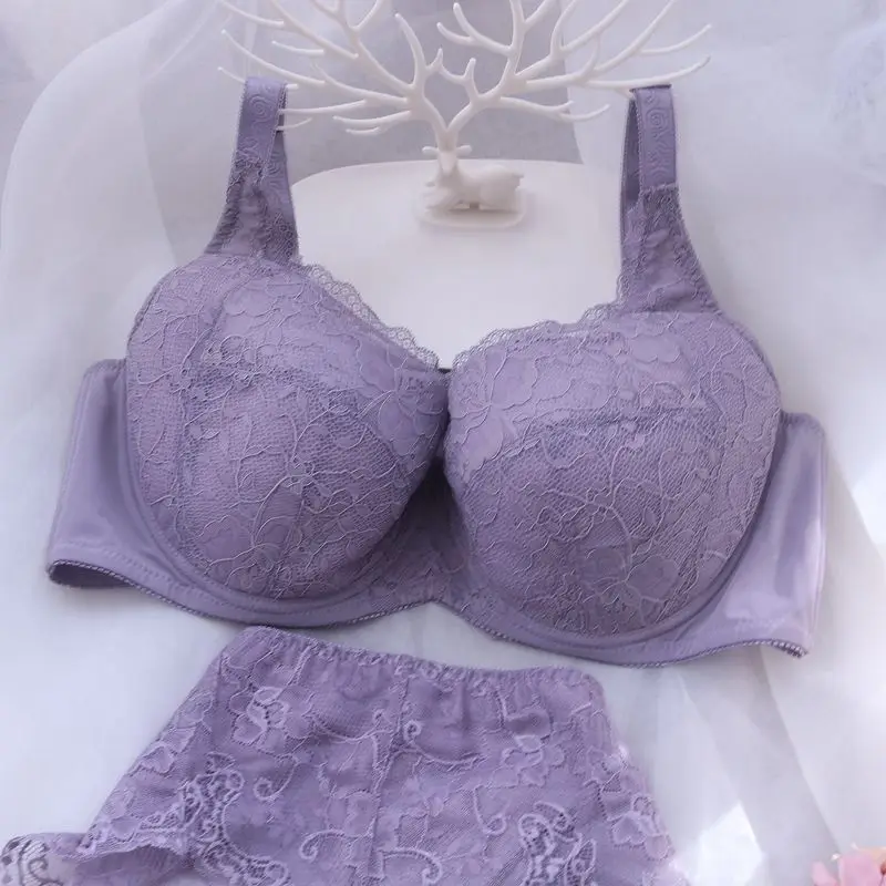 New Wome Sexy Lace Push Up Bra Sexy Lace Bra Set Plus Size Embroidery Lingerie Sets 75 80 85 90 95 100 105 110 B C D E F G H bh