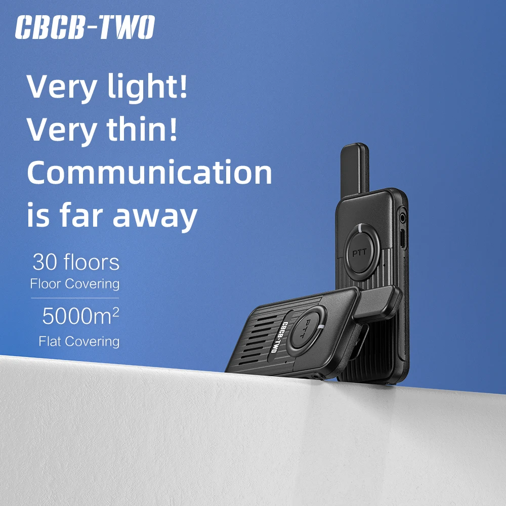 CBCBTWO 2pcs Mini Walkie Talkie GT-408 USB Type C Rechargeable PMR FRS Long Range Portable Two Way Radio For Hotel Restaurant