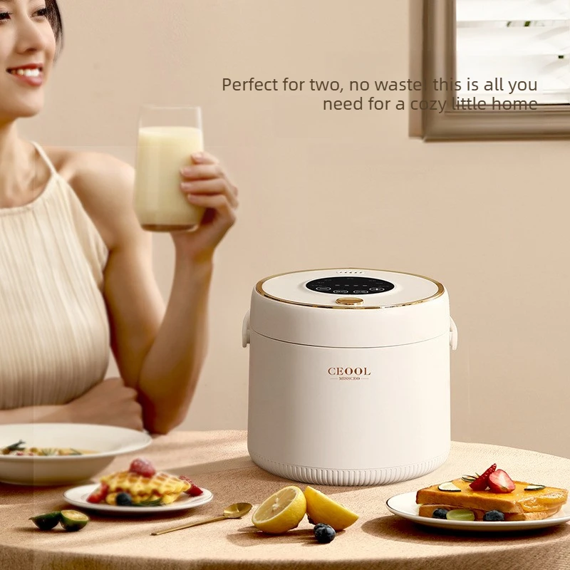 

2L Smart Rice Cooker 24H Preset Fast Cooking Ceramic Nonstick Inner Pot 8 Menus Top LED Display Easy Clean for Dormitory