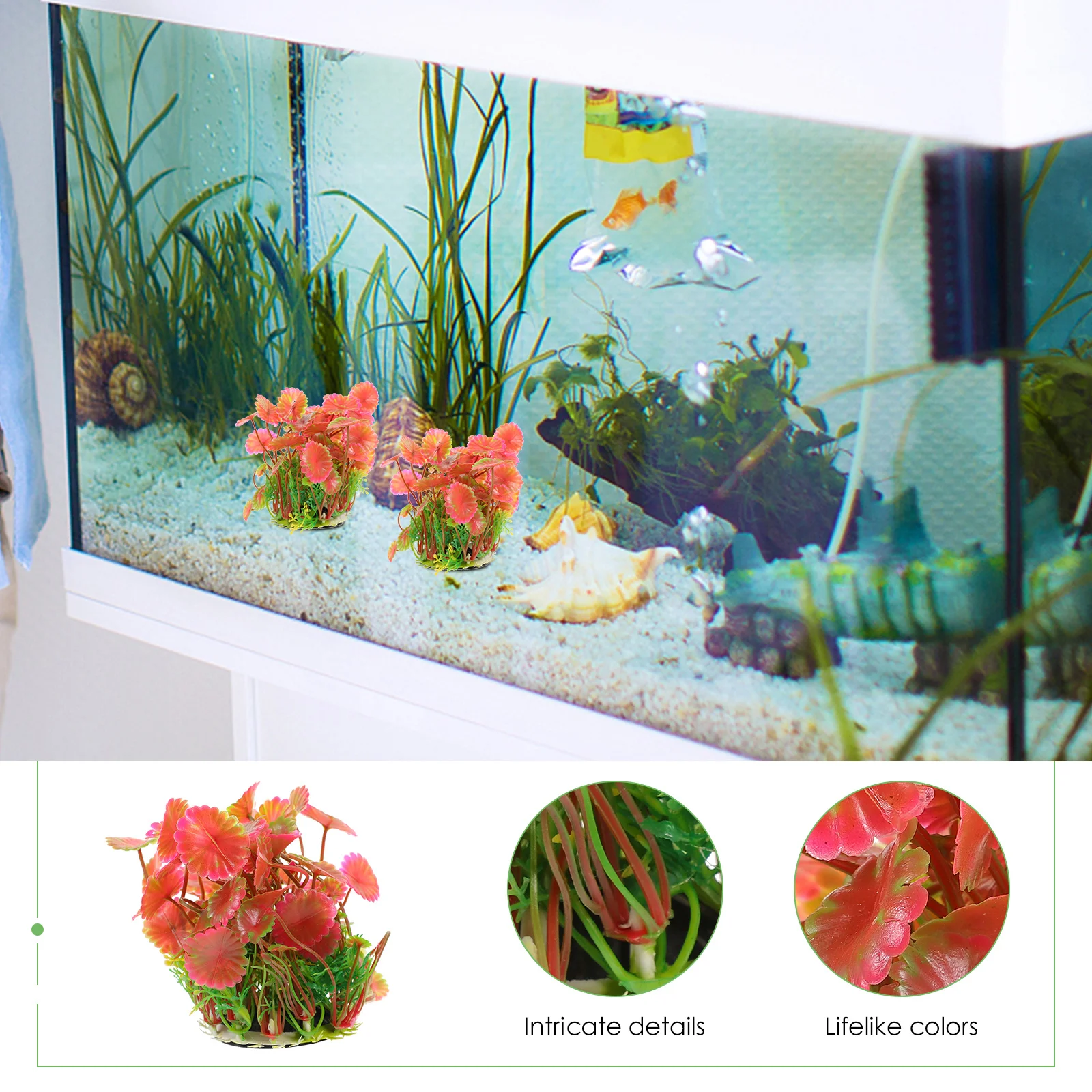 

3Pcs Faux Aquarium Plants Plastic Fish Tank Plants Decorations No Deformation Fading Gift Idea Aquarium Decoration