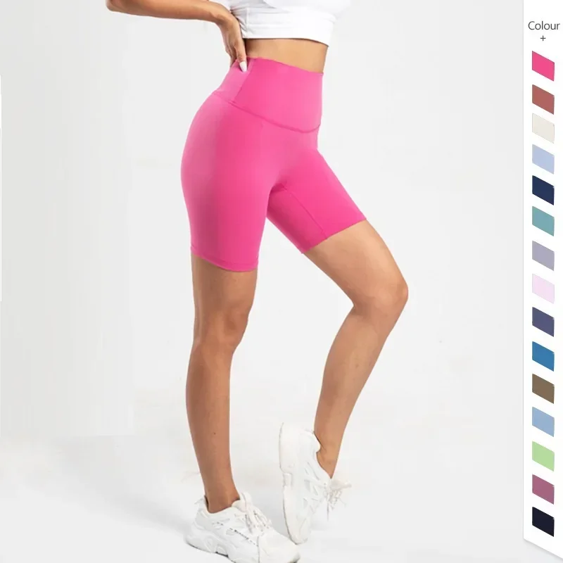 

Solid Color Soft Women Sport Yoga Short Soft Compression Support Sweat-Wickin Comprehensive Training Jog Cycling Internal Pocket