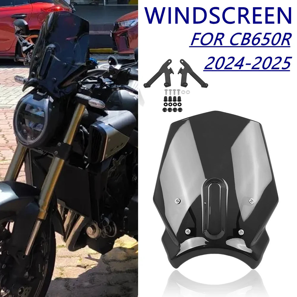 

CB650R Motorcycle Touring Windshield Windscreen For Honda CB 650R CB 650 R 2024 2025 Small Wind Shield Front Screen Deflector