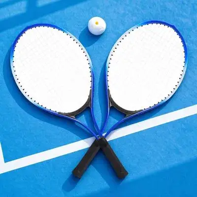 

Tennis Racket Set 2 Rackets Ferroalloy Material Lightweight Portable Storage Bag Included Oval Racket Surface for Kids