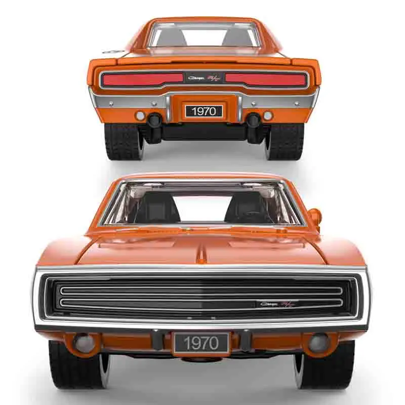Dodge Charger R/T 1:32, modèle de voiture musculaire en alliage, son et lumière, jouet à collectionner pour enfants, cadeau d'anniversaire, 1970