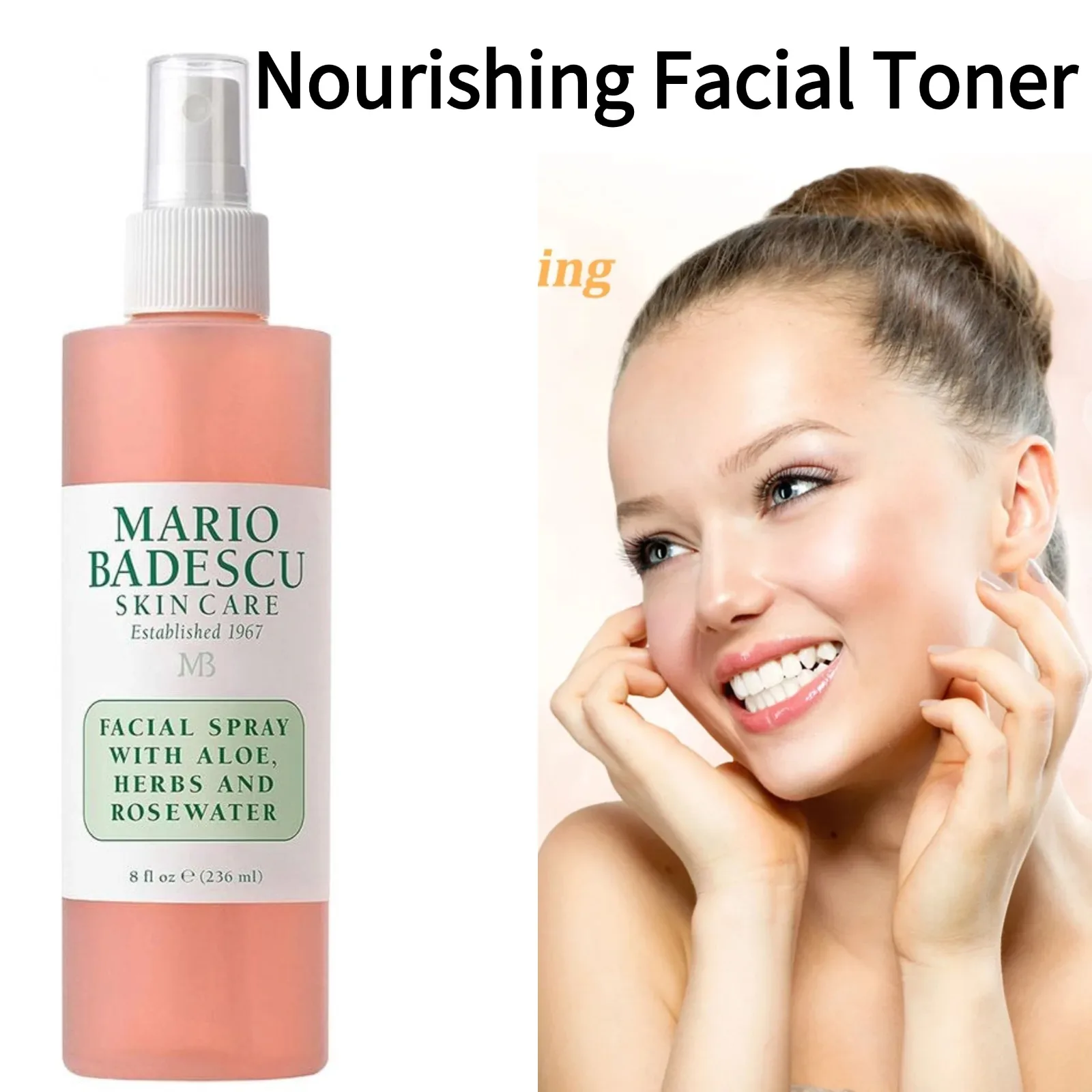 Mario Badescu-tónico iluminador para la piel, hidrata potentes, alivia la piel seca, cerraduras en humedad, hierbas de Aloe, cuidado de la piel de agua de rosa