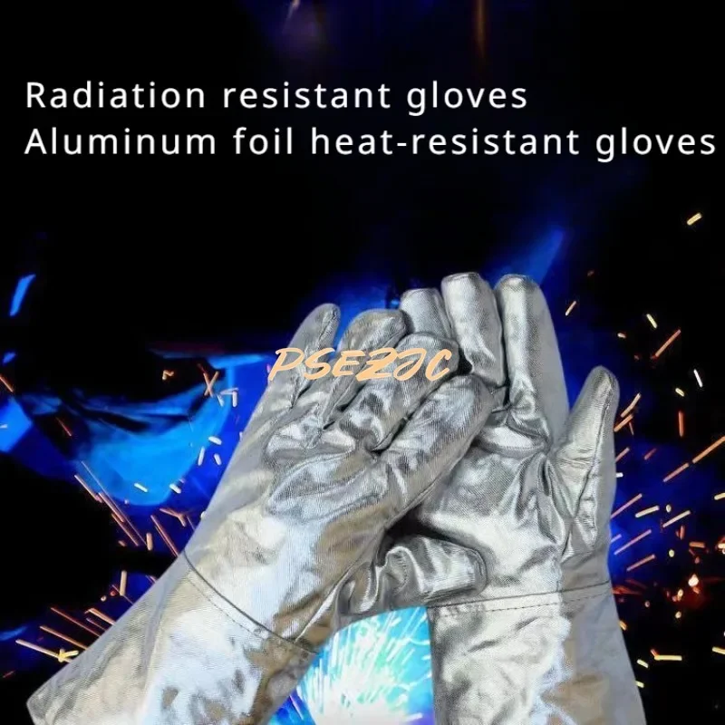 Industrial Portable Thick Aluminum Foil Heat-resistant and Radiation Resistant Work Gloves work safety