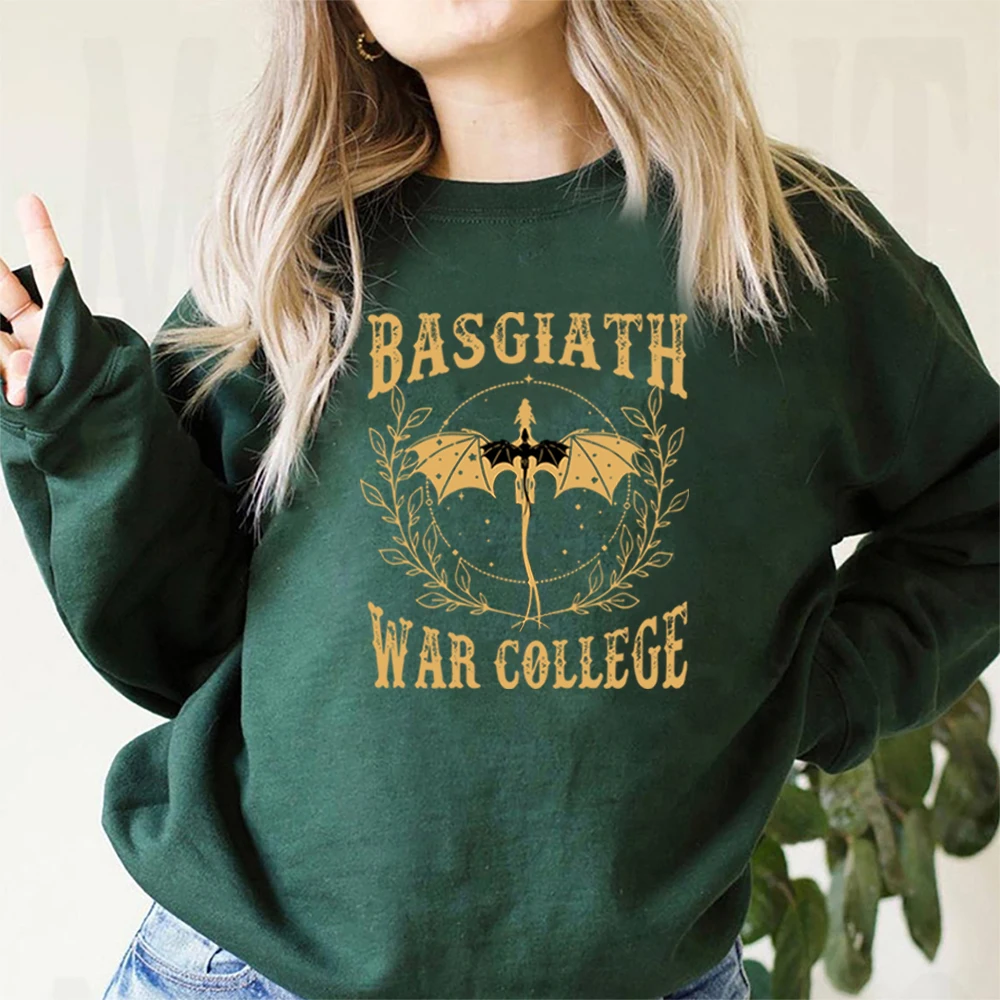 Fourth Wing Basgiath War College Sweatshirt Retro Dragon Rebecca Yoros Hoodie Violet Sorrengail The Empyrean Crewneck Sweatshirt