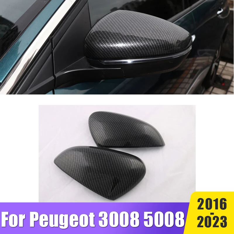 

Rearview Mirror Cover Trim For Peugeot 3008 5008 GT 3008GT 5008GT 2016 2017 2018 2019 2020 2021 2022 2023 ABS Car Accessories