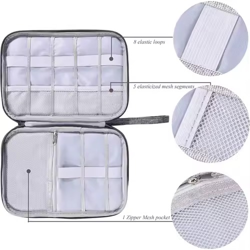 Electronics Organizer Bag Waterproof Carrying Pouch Travel Bag Universal Cable Organizer Electronics Storage Bag Accessories - Image 3