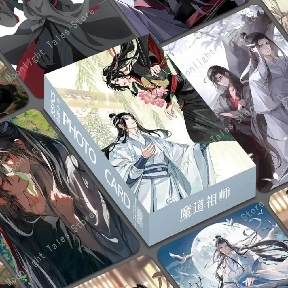 بطاقات أنيمي مو داو زو شي وي ووشيان لان وانغجي سهلة الحمل بطاقة صور قابلة للجمع نسخة الزوجين هدية لمحبي أنيمي