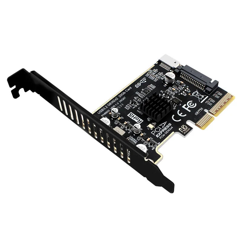 Computer PCI-E to USB 3.2 GEN2 Type E Expansion Card with SATA Power Interface PCIE 4X to Type-E Extender for Front Panel Type C