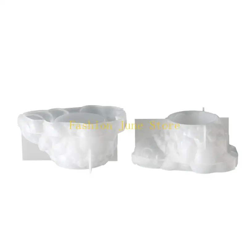 N5KA Container Mold for Resin, Shell Silicone Planter Form with Crystal for Desktop Display and Small Planter Casting Projects