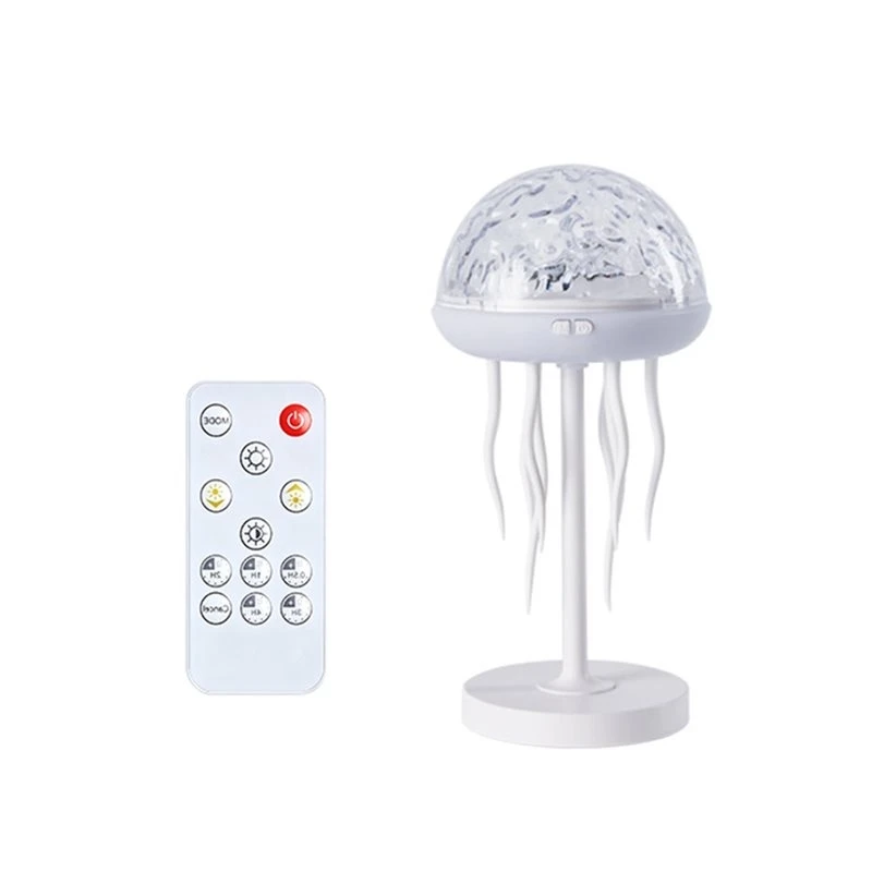 DTA4-Dynamic Starlight Water Ripple Atmosphere Night Light Jellyfish For Bedroom Decoration Soothing Ocean Wave Projector