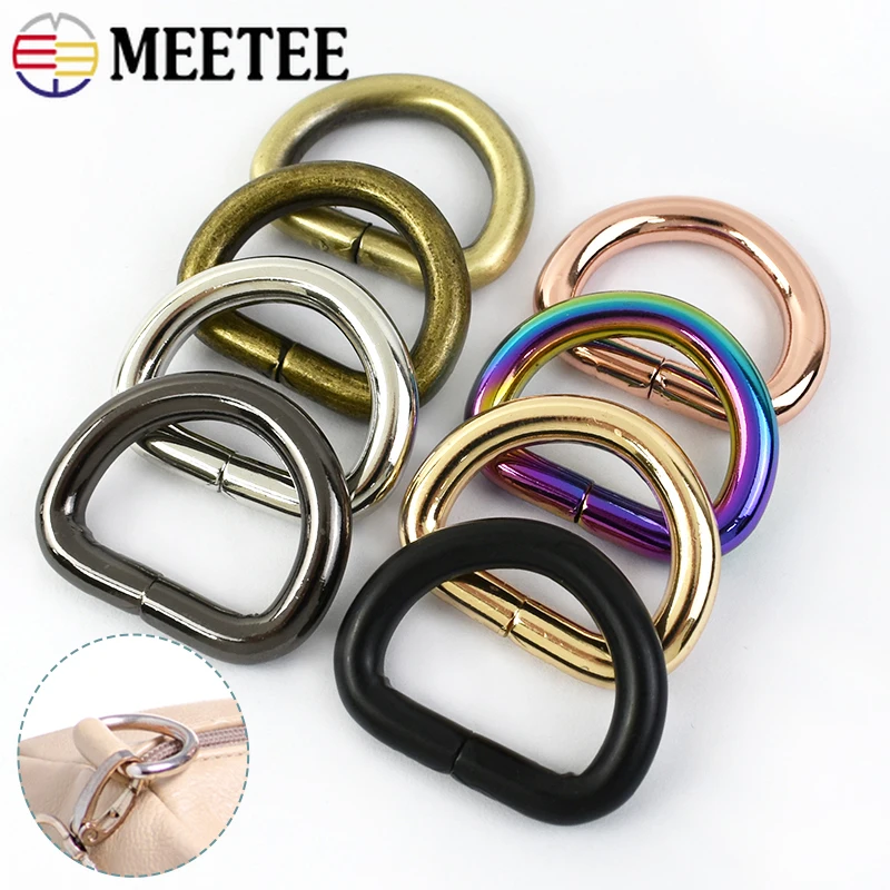 

5/10Pcs 20-38mm D Ring Buckles Metal Bag Strap Buckle Keychain Dee Rings Webbing Adjuster Clasp Dog Collar Carabiner Accessories