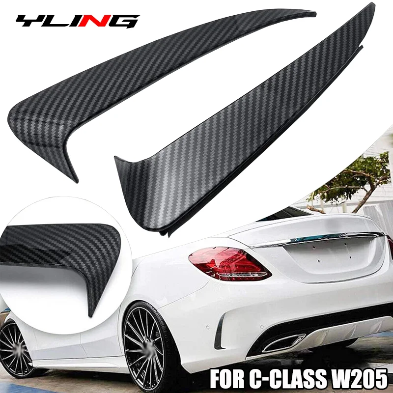 Fit For Mercedes-Benz C-Class W205 C43 C63 2014-2019 Rear Bumper Spoiler Side Canard Air Vent Cover Inserts Accessories