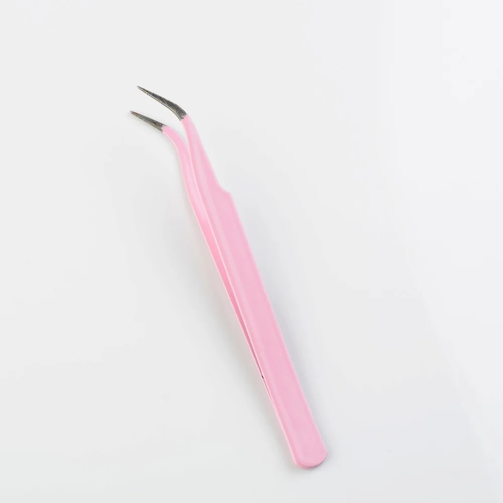Wimperextensions Pincet Roestvrijstalen Nail Art Tangen Roze Rechte Bocht Pincet Antisliphandvat Roestvrijstalen pincet