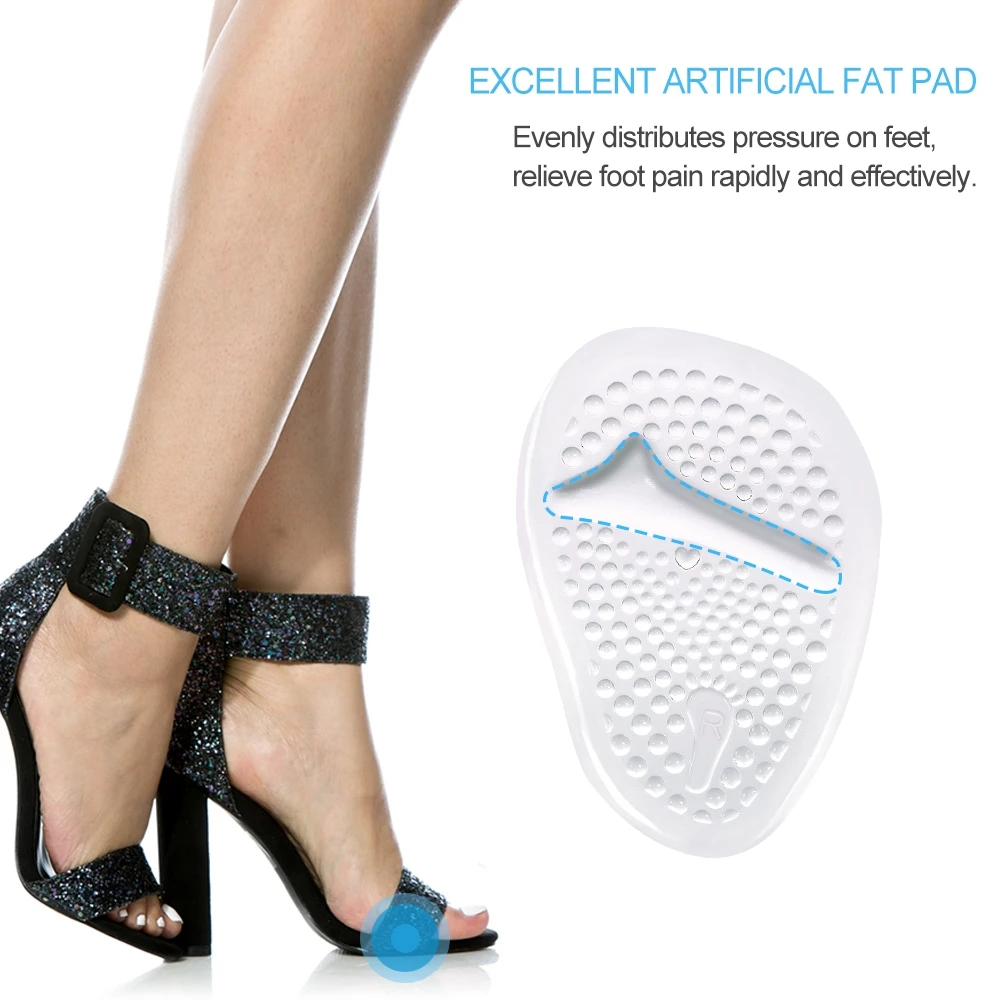 2 Pairs Ball of Foot Cushions Anti Slip Shoe Pads Inserts Gel Forefoot Insoles For Women Foot Cushions High Heel Foot Cushions