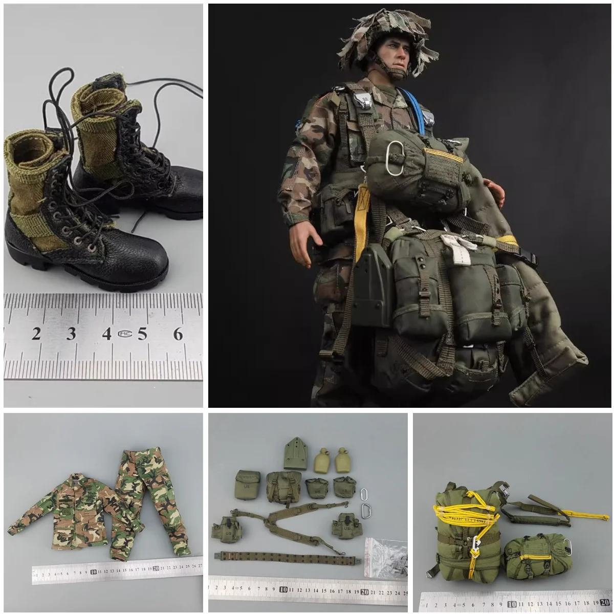 1/6th Soldierstory SS089 US. 82th Soldier Doll Operation Unit Dress Uniform Large Backpack Bag Chest Vest Waist Belt Accessories