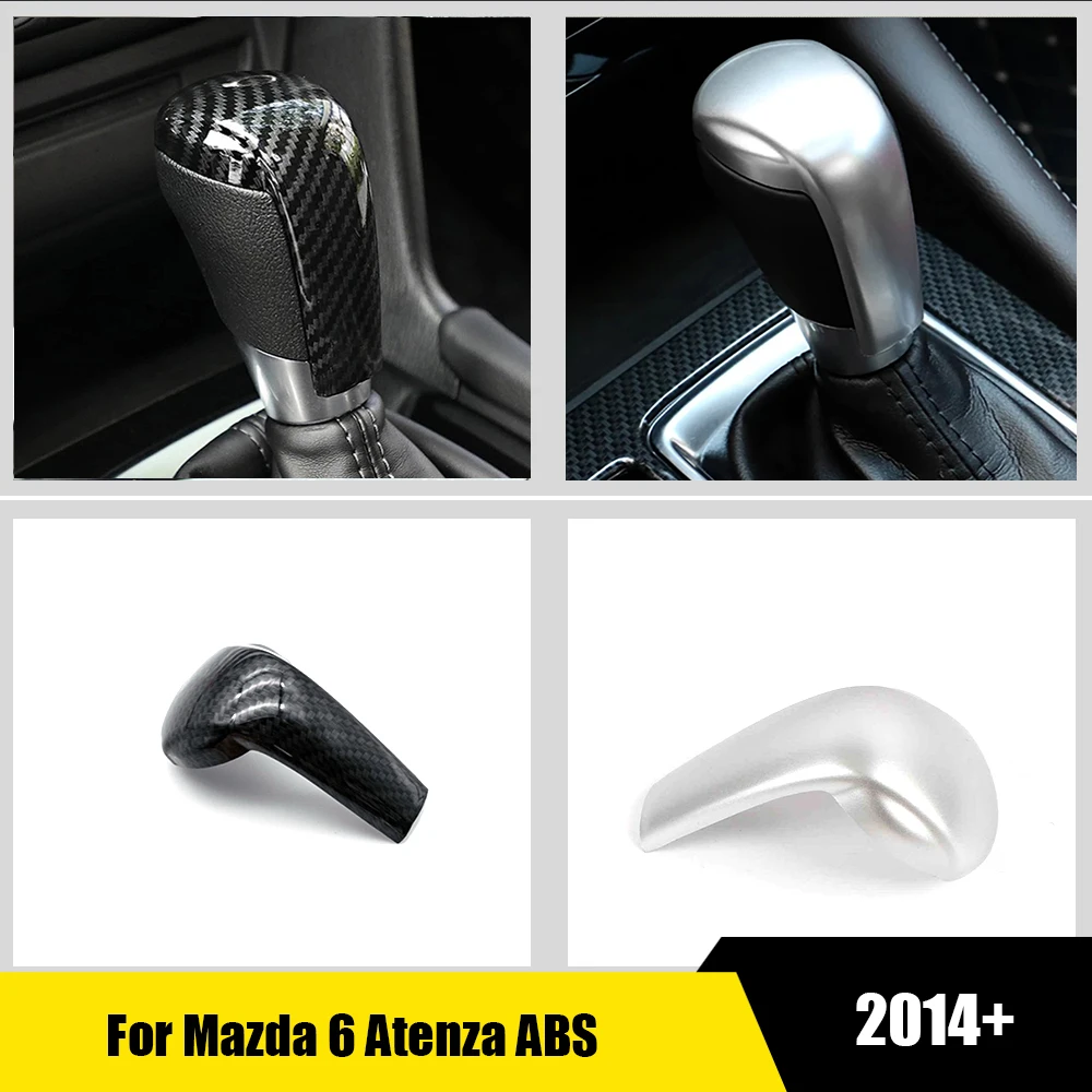 

For Mazda 6 Atenza 2014-2018 accessories ABS Matte/carbon Car gear shift lever knob handle cover Trim Cover Interior car styling