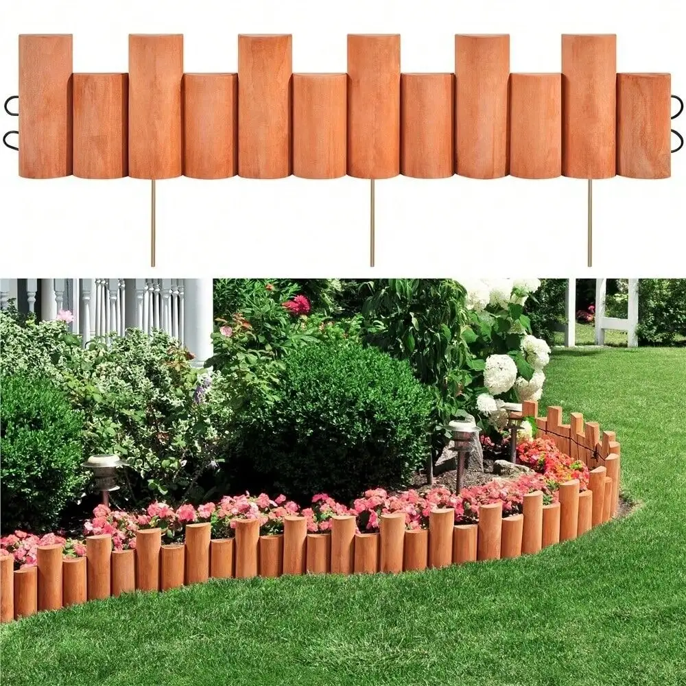 Wooden Fence Lawn Landscape Edging Decorative Border for Yard Patio Pathway