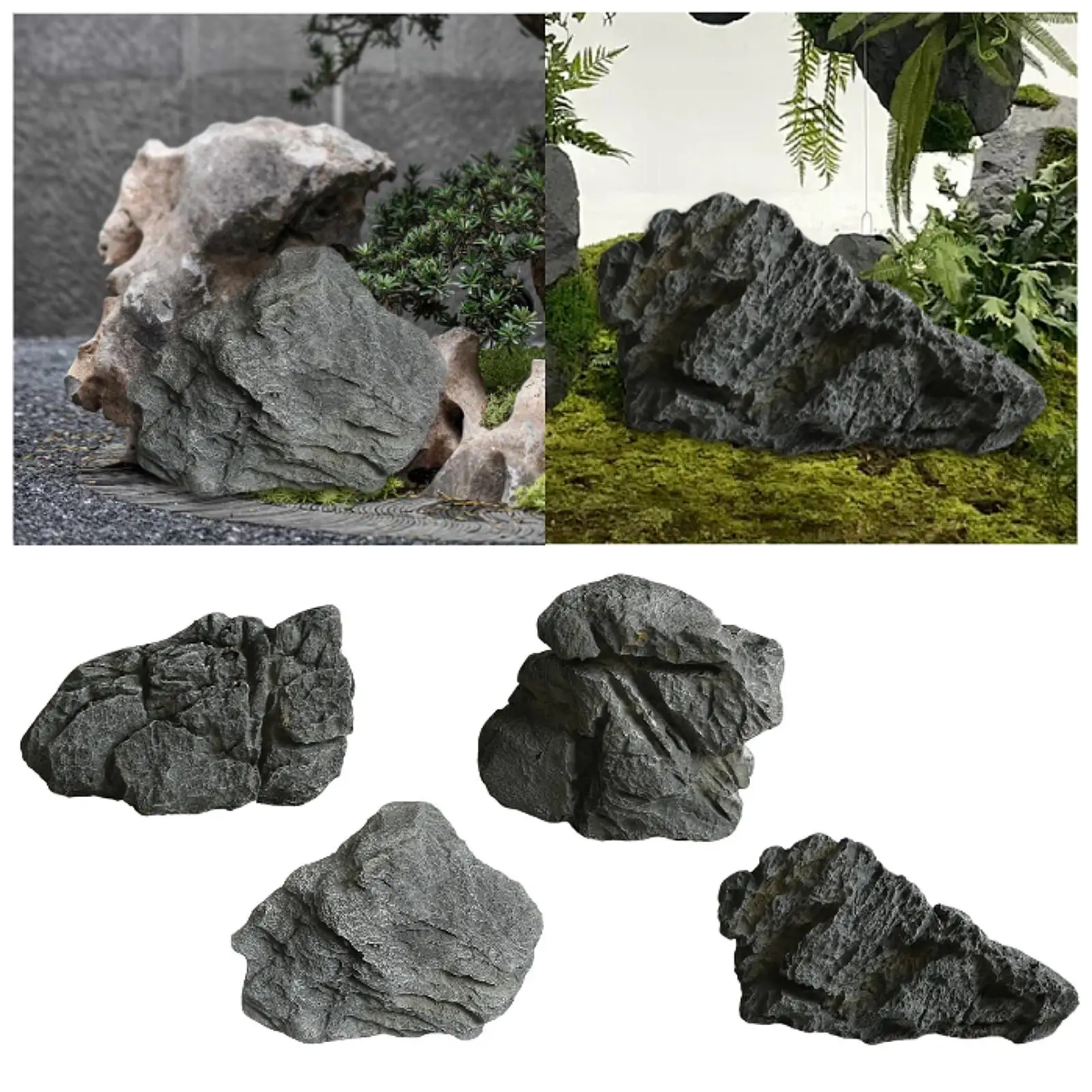 

Artificial Landscape Rock Miniatures Lightweight Fairy Garden PU Decoration Landscape Decoration for Backyard Yard