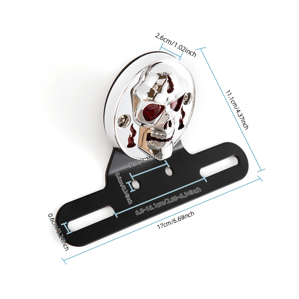 Skull Rear Brake Tail Light Signal Universal Motorcycle Parts Stop Lamp Taillight Cafe Racer Old School Bobber Chopper