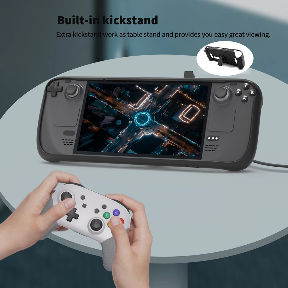 

7pcs Case Set Tpu Cover With Stand Touchpad Button Stickers Game Accessories Compatible For Steam Deck dropshipping