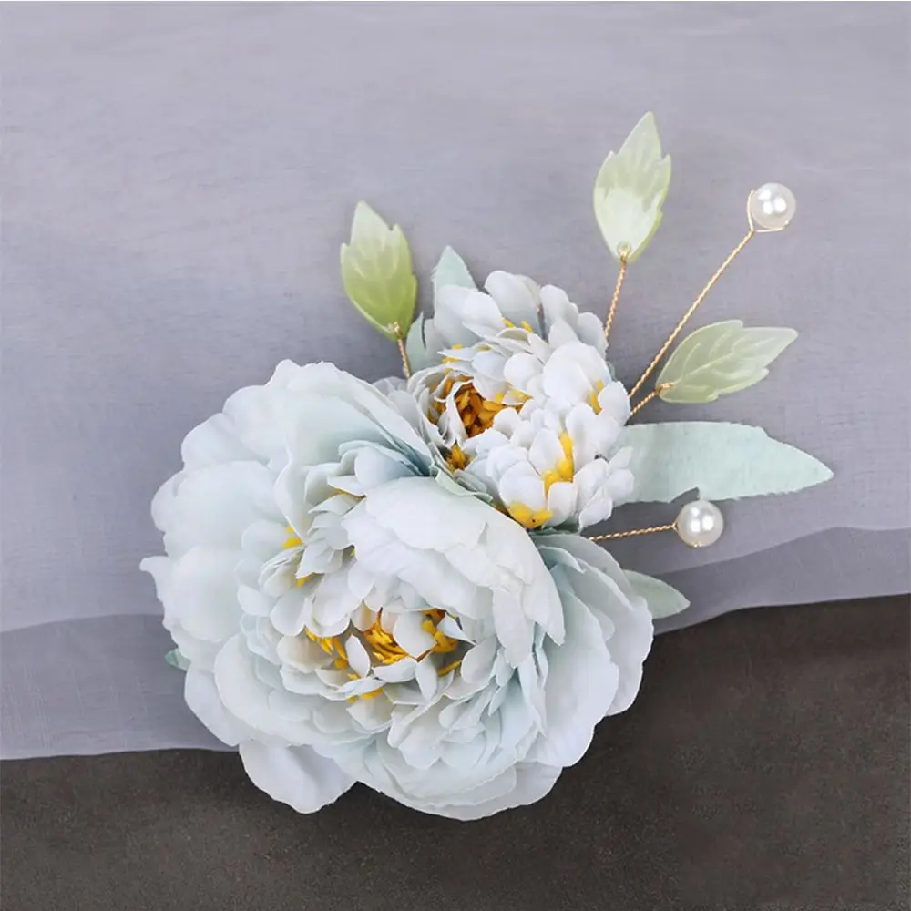Charm Cloth Flower Hair Clip Headwear Hairpin Hair Styling Barrettes Flower Brooch Pearl Floral Hair Pins Women Girls