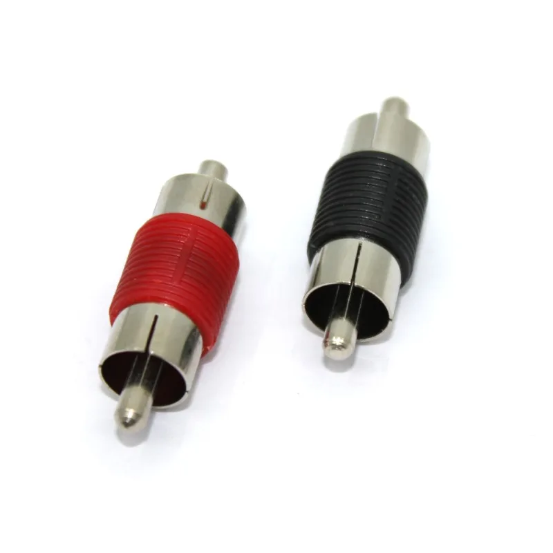 5pcs RCA Male To Male Audio&Video Converter Plug, Lotus Male Adapter AV Audio Cable  Converter