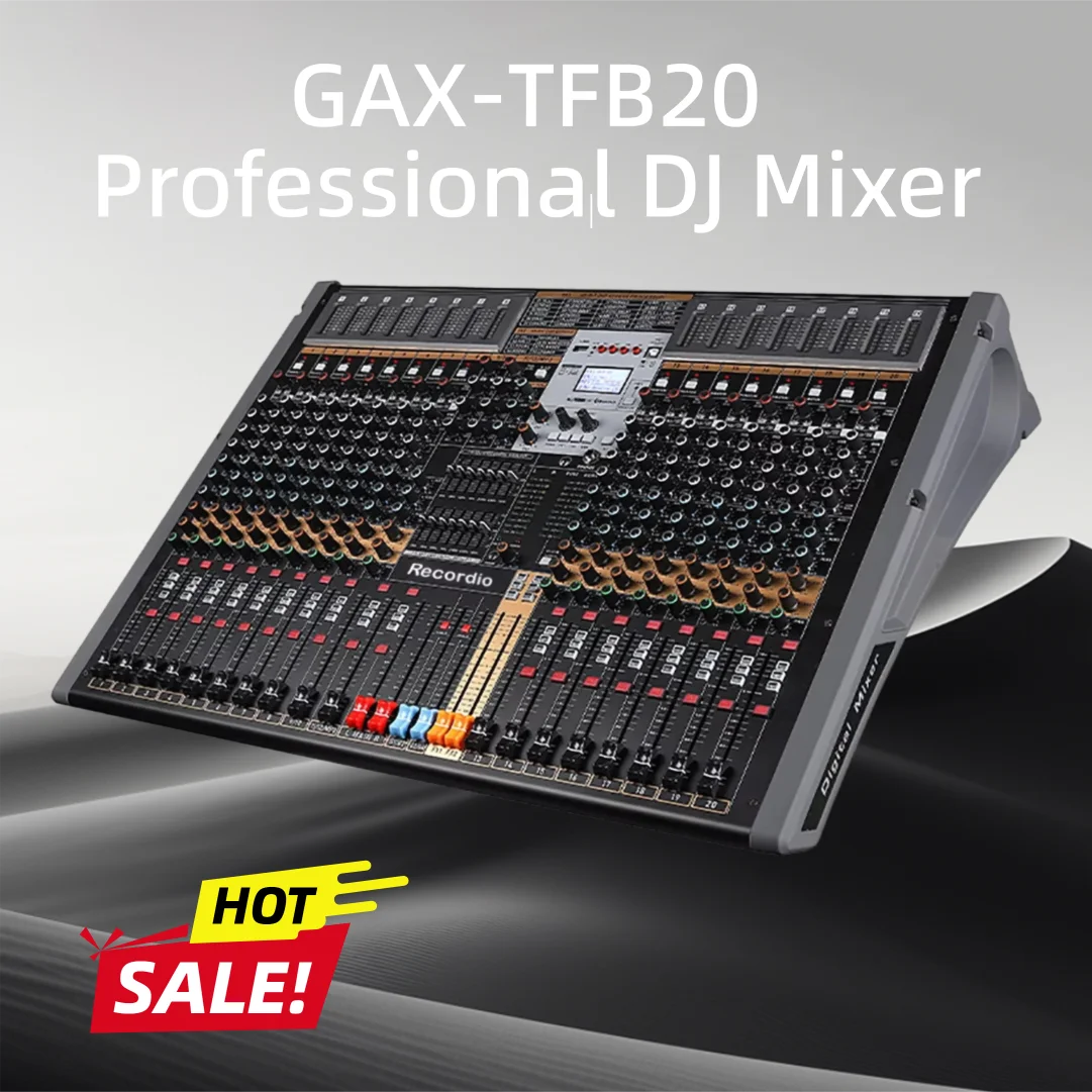 

Professional TFB20 DJ Mixer Console 20 Channel Multi-Function Dual Dsp Effectors Mixer Soundcard For PC Recording