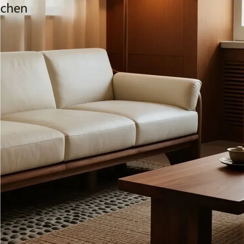 DSA Medieval Style Solid Wood Platform Sofa Set, Simple Modern Home Furniture For Small Living Rooms, Natural Wood Sofa