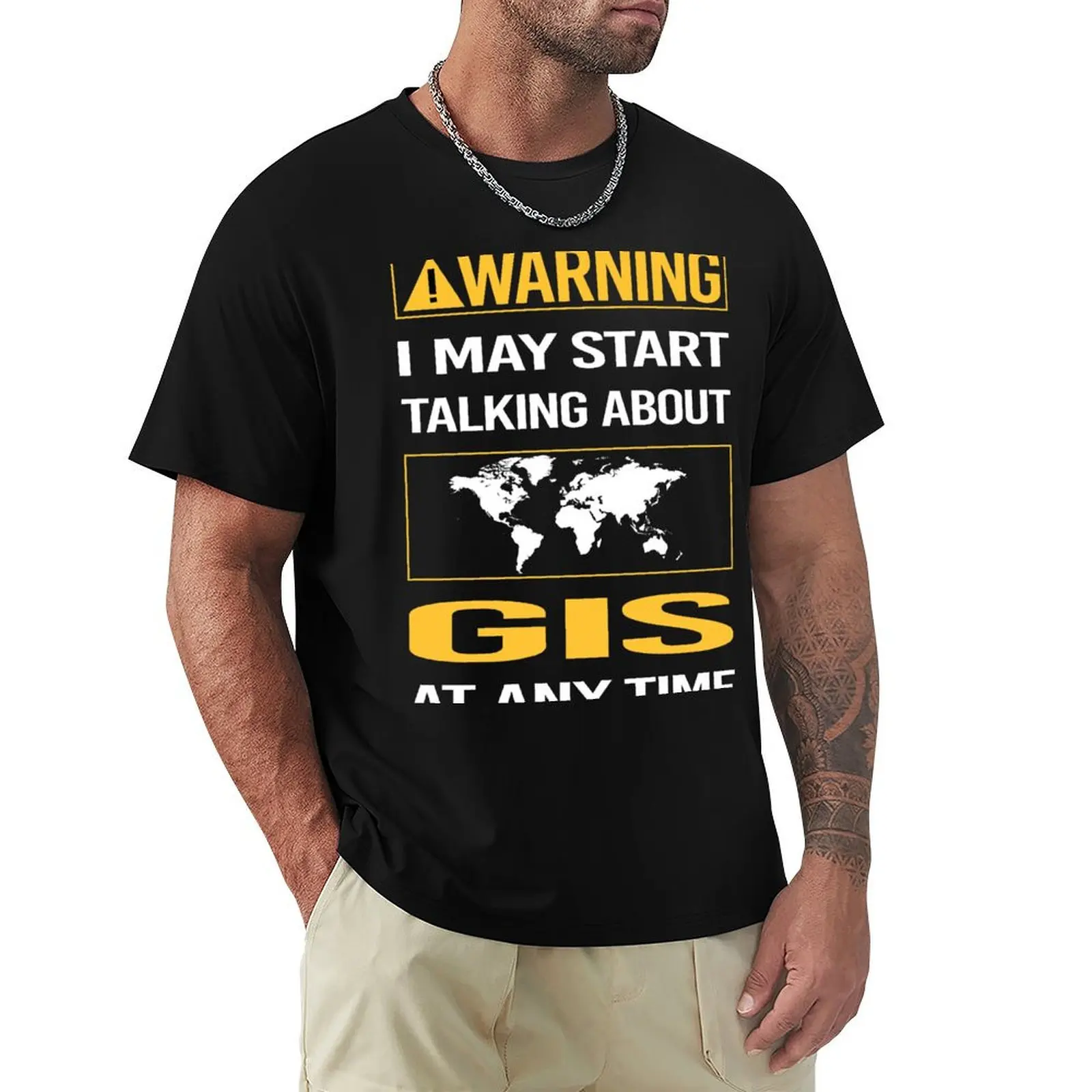 Funny Smart People GIS T-Shirt Worker Basic Short Sleeve Tee
