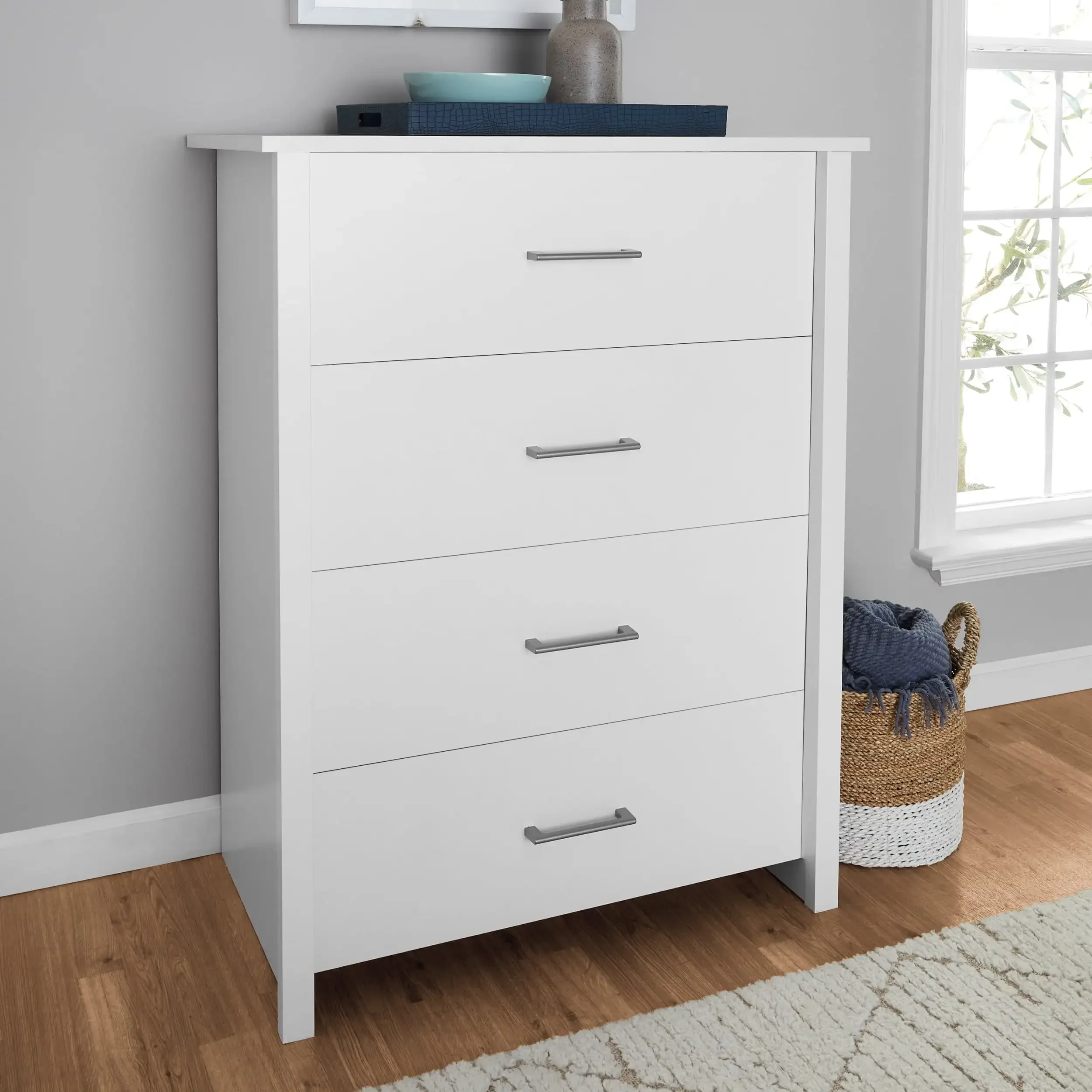 NEW Hillside 4-Drawer Dresser, White Finish