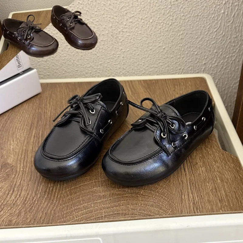 

Kids Formal Shoes British Style Soft Sole Boys Girls Moccasins Non-slip Trendy 2026 Brand New Children Leather Shoes Comfortable